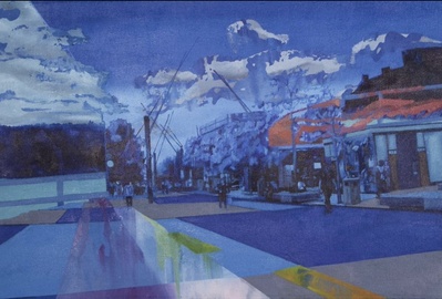 Stephen Doyle, The Blue Landscape, Oil on Canvas, 2021