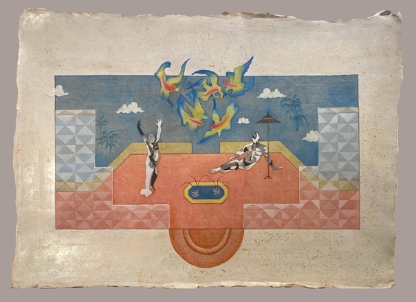 Samir Mahmood Dissociation Mixed Media On Wasli Paper 2024 Ucc Art Collection