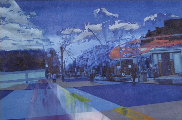 Stephen Doyle, The Blue Landscape, Oil on Canvas, 2021