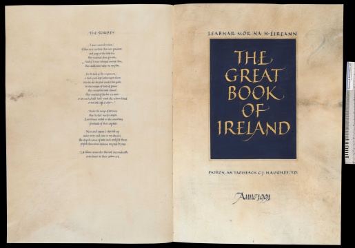 Scribes by Seamus Heaney with The Great Book of Ireland Title page by Denis Brown, © University College Cork