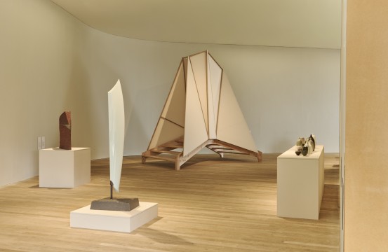 Installation view of RINN at the Glucksman, 2025. Artworks by Eiko Kishi, Sueharu Fukami, O'Donell + Tuomey and Sara Flynn. Photo by Andrew Bradley, courtesy of the Making In Cultural Programme at Joseph Walsh Studio.