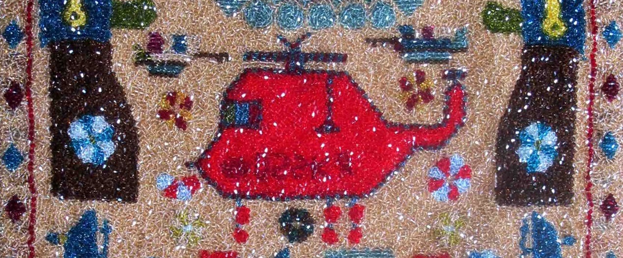 Sissi Farassat, War Carpet (detail), 2011, Swarovsky crystals on canvas
