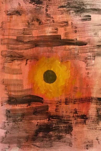 Richard Proffitt, Sun Setting, Oil On Paper, 2019