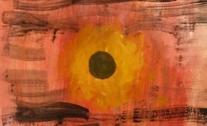 Richard Proffitt, Sun Setting, Oil On Paper, 2019, UCC Art Collection