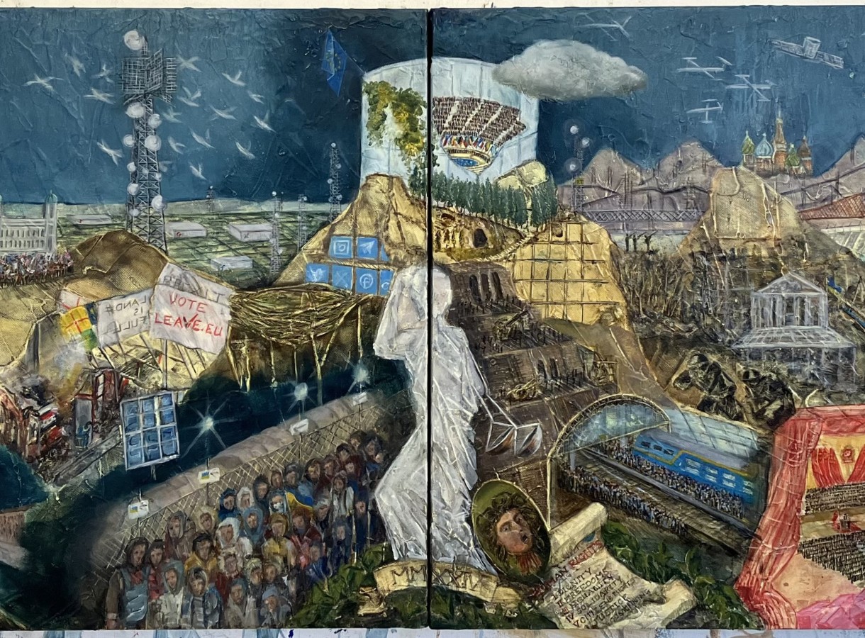Panorama Europa Diptych Oil on Canvas 60cm X 160cm 2024 Claire Halpin6