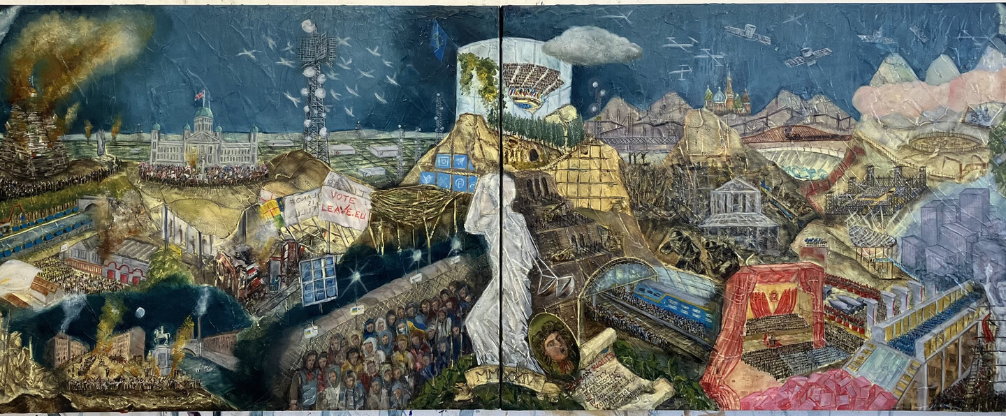 Panorama Europa Diptych Oil on Canvas 60cm X 160cm 2024 Claire Halpin47