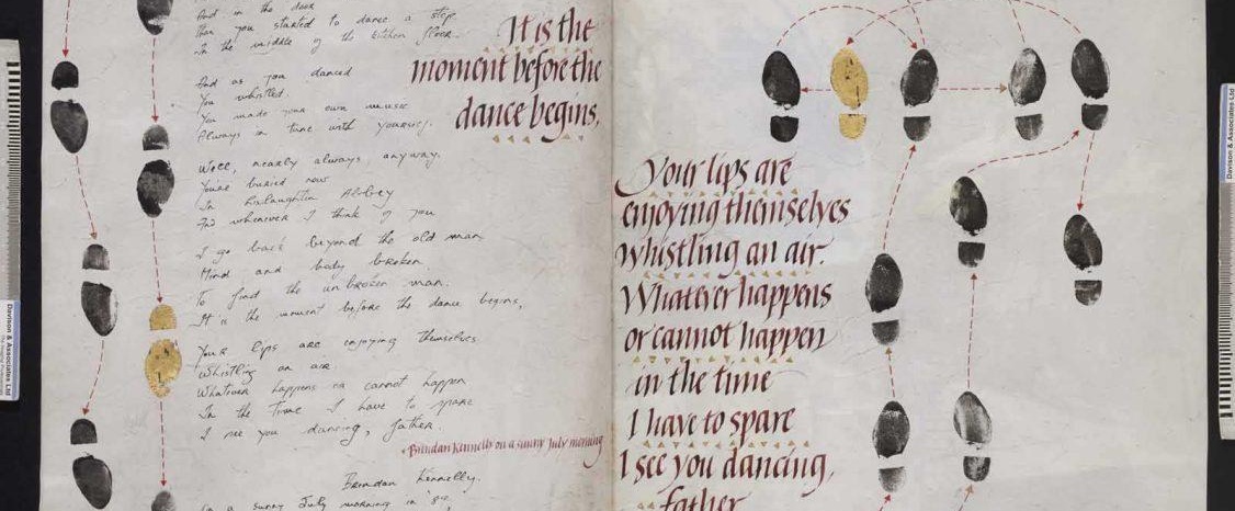 Page 35 I see you Dancing Father by Brendan Kennelly is accompanied by A Jig for Brendan by Robert Ballagh