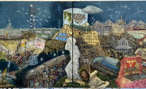 Panorama Europa Diptych Oil on Canvas 60cm X 160cm 2024 Claire Halpin47