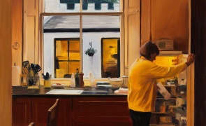Caroline Walker, Stock Check, Morning, December, 2021 Oil on linen.