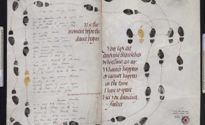 Page 35 I see you Dancing Father by Brendan Kennelly is accompanied by A Jig for Brendan by Robert Ballagh