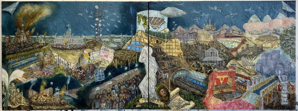 Panorama Europa Diptych Oil on Canvas 60cm X 160cm 2024 Claire Halpin47